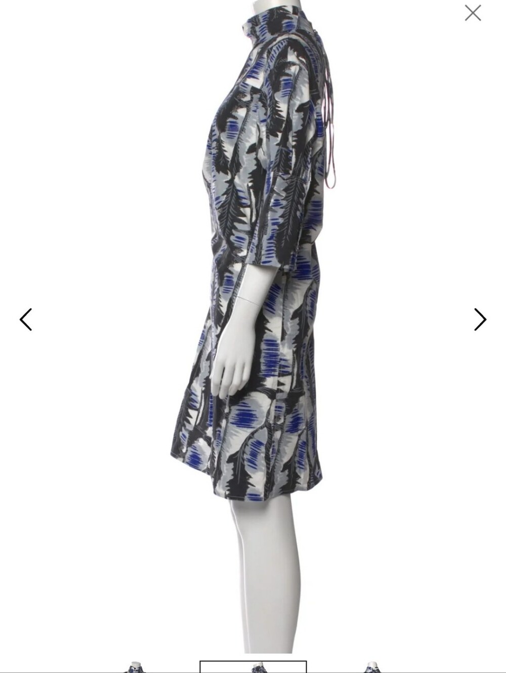 Marni Printed Shift Dress in Blue, Black & White - Picture 2 of 3